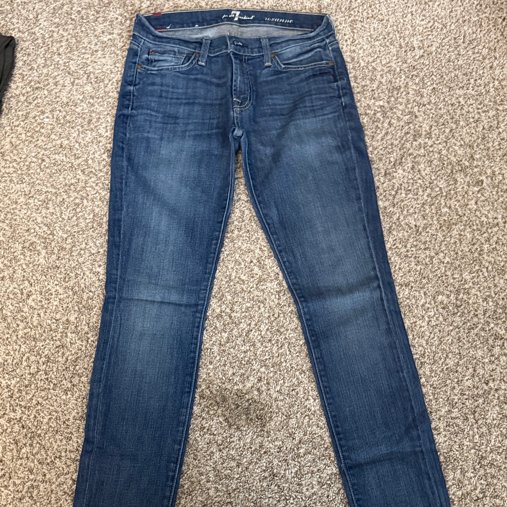 7 For All Mankind Women’s Slim Jeans In Dark Blue Wash